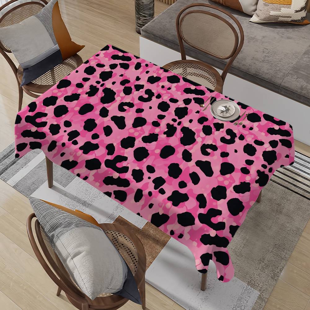 Home Textiles Classic Fashion - Roze mode luipaardprint patroon tafelkleed vlekbestendig