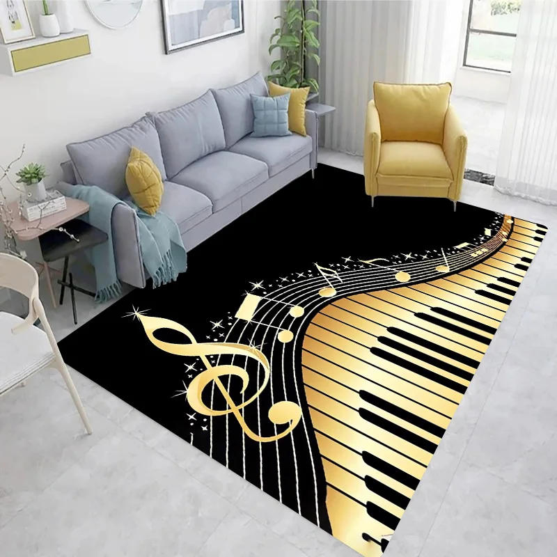 Home Textiles Notes - Piano Zwart-witte toetsen Bladmuzieknoten Tapijt Drumstandaard