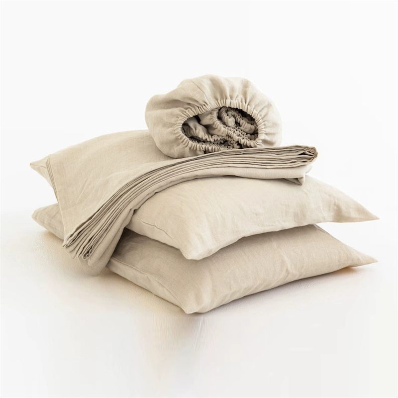 Fitted Sheet Deep - 100% Linnen Zachte Beddengoedset, Queensize, 1