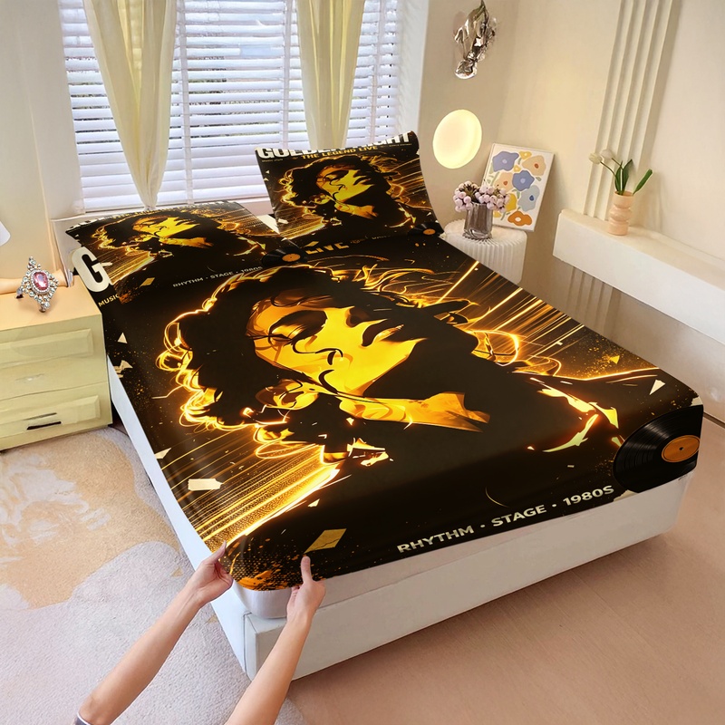 Fitted Sheet Deep - Pop Icon Michael Jackson hoeslakenset King