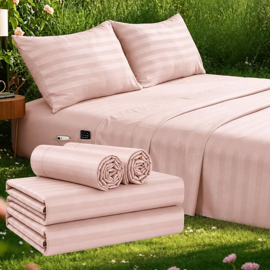 Gestreepte Koelende Lakenset K - Fitted Sheet Deep recensie en prijs