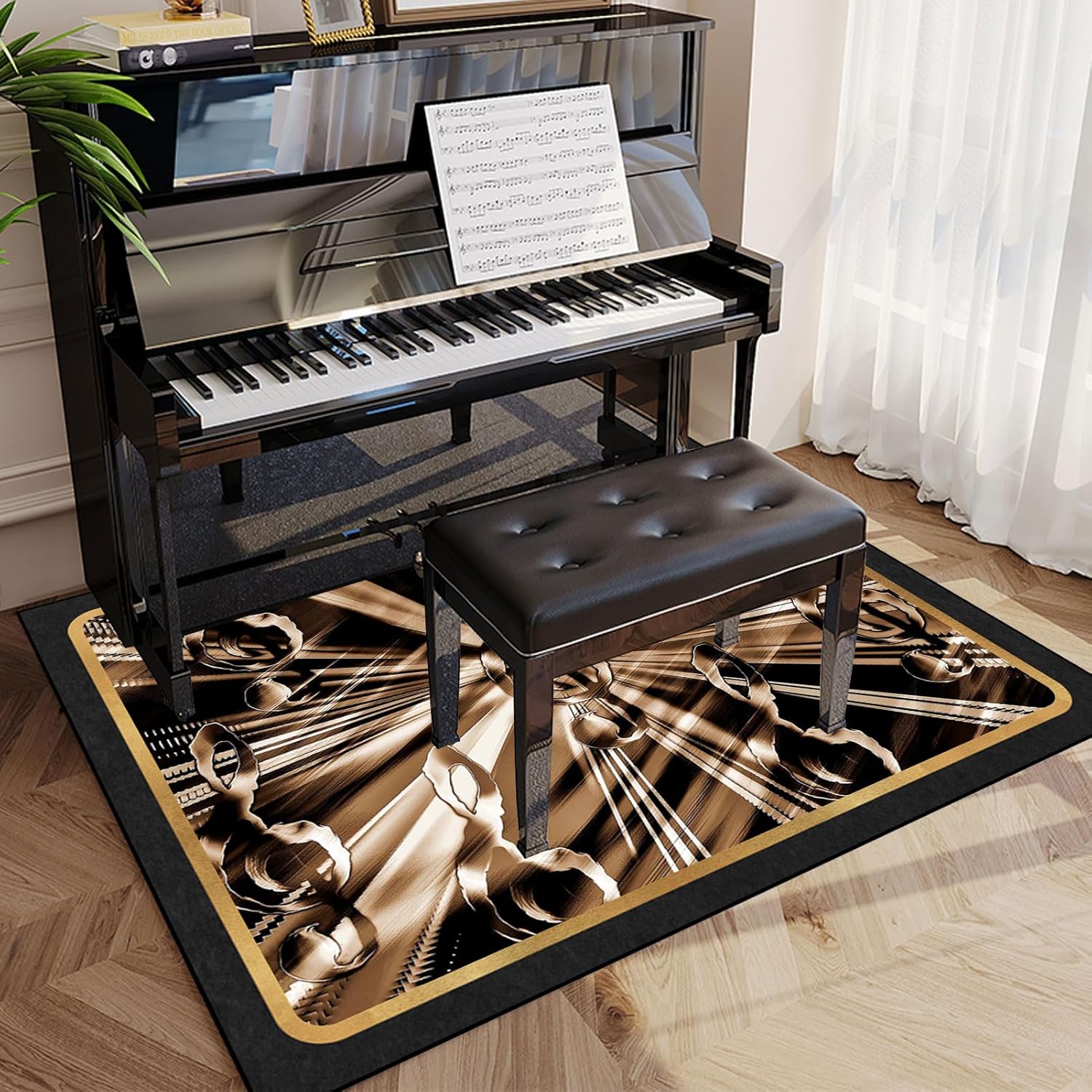 Muzieknoot G Clef patroon tapi - Home Textiles Notes recensie en prijs