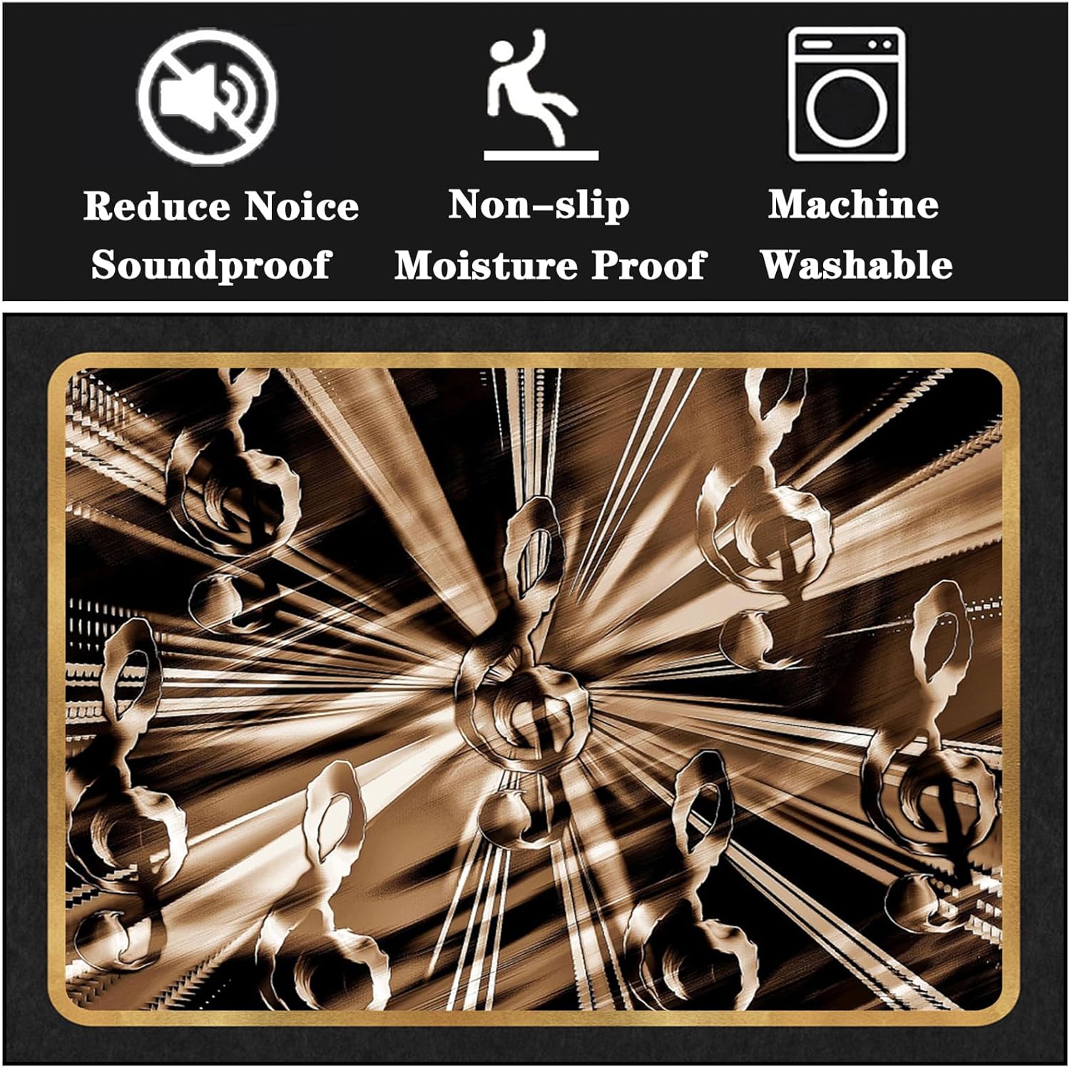 Muzieknoot G Clef patroon tapi - Home Textiles Notes recensie en prijs